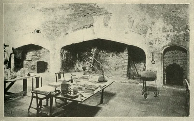 Hampton Court Palace - part of the palace kitchen which is kept exactly as it was in Wolseys time