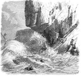 Hawaiian Men Surfing Using Wooden Boards