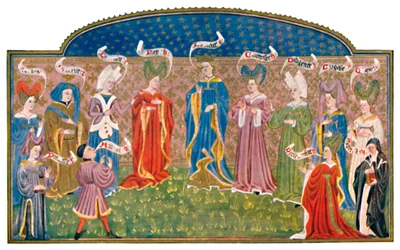 Headdresses in the Fifteenth Century MS. Roy. 15 E. v.