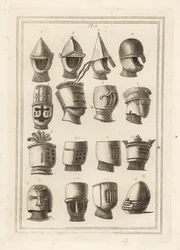 Helmets from the great seals of kings and barons