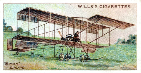 Henri Farman in the Farman Biplane