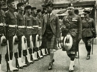 His Majesty Inspecting The Guard Of Honour Of The Black Watch At Perth in August