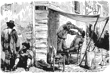 History of Ancient Rome. Rome Barber Shop in the Old City