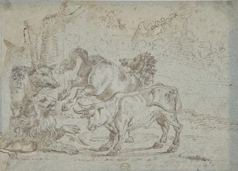 Horse, Bull, Lion, and Boar