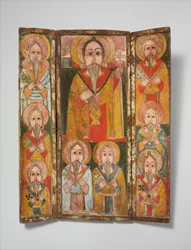 Icon Triptych: Ewostatewos and Eight of His Disciples, late 17th century