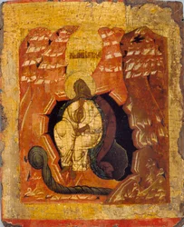 Icon of Elijah fed by a Crow, 15th-16th century