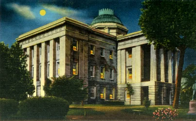 Illuminated Night View of N.C. State Capitol, Raleigh, N.C.