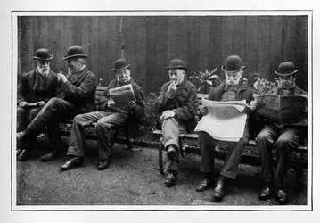 In the Airing Yard, St Marylebone Workhouse, Luxborough Street, London, c1901
