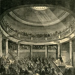 Interior of the Rotunda, Blackfriars Road, in 1820, c1878