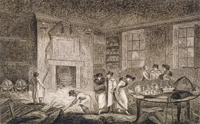 Interior View of the Premises of Nathaniel Bentley, Leadenhall Street, City of London, 1804