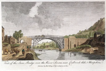 Iron bridge across the Severn at Ironbridge, Coalbrookdale, England