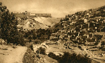 Jerusalem - Valley of Kidron, Siloam and City Wall, c1918-c1939
