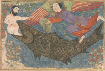 Jonah and the Whale, Folio from a Jami al-Tavarikh Compendium of Chronicles