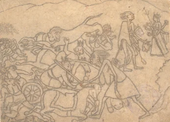 Kali Presenting the Heads of Chanda and Munda to Durga from the Devi Mahatmya