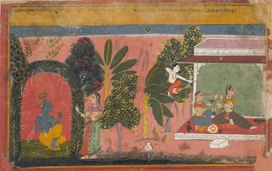 Kama Aims His Bow at Radha: Page From a Dispersed Gita Govinda Loves of Krishna