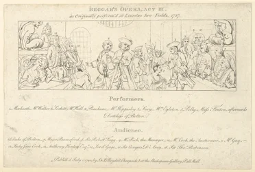 Key with List of Performers and Audience to: The Beggars Opera, July 1, 1790