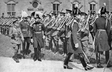 King George V Inspecting the OTC at Bangor University College