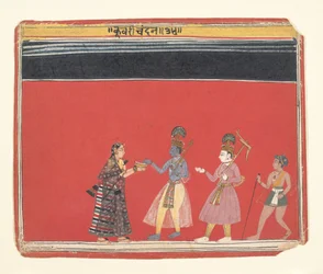Krishna Accepts an Offering from the Hunchbacked Woman Trivakra