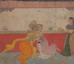 Krishna Kisses Radha (Page from the Boston Rasikapriya Lovers Breviary)