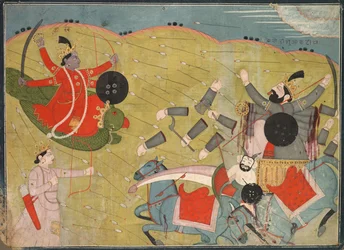 Krishna Vanquishing Vanasura: Scene from the Aniruddha Usha Section of Krishna Lila