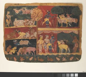 Krishna and the Cowherds: Page from a Dispersed Bhagavata Purana, ca. 1520-30