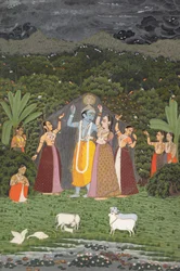 Krishna and the Gopis Take Shelter from the Rain