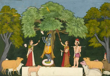 Krishna entertains his companions