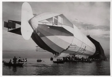 LZ 6 Entering a Floating Hanger, Halle, Germany