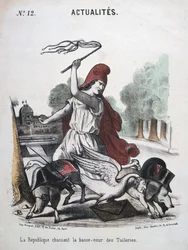 La Republique Chassant la Basse-cour des Tuilleries, allegorical cartoon