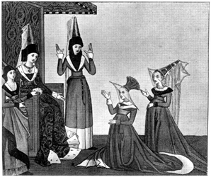 Ladies headdresses, 15th century