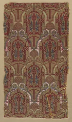 Lampas with Palmette Arches with Alhambra Wall Pattern, 1300s
