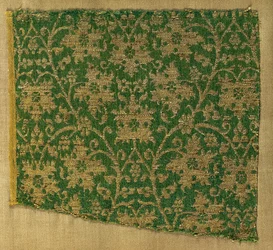 Lampas with Scrolling Vines and Grape Leaves, 1300s