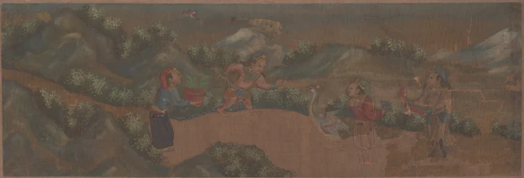 Landscape Painting of Figure in Woodland Setting