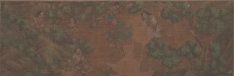 Landscape Painting of Figure in Woodland Setting