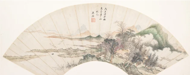 Landscape in the Style of Huichong, 18th century or later, spurious date of 1676