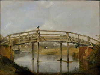 Landscape with a River and Bridge, c1830