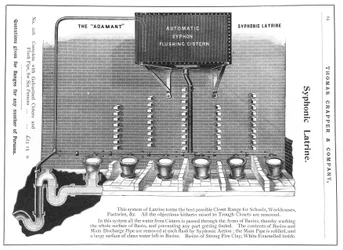 Latrines equipped with automatic siphon flush