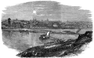 Laying the foundation stone of the new bridge at Prague, Czech Republic