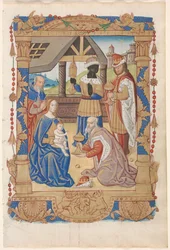 Leaf from a Book of Hours: Adoration of the Magi (recto), c. 1510