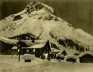 Lech am Arlberg at night, Austria