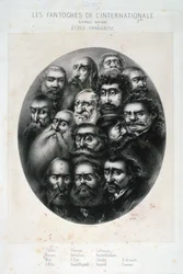 Les Fantoches de LInternationale, caricature on the communists. France 19C