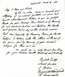 Letter written to Home Secretary John Russell by the wives of the Tolpuddle Martyrs