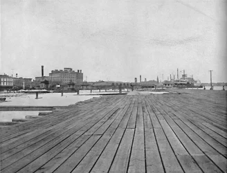 Levee and Steamboat Landing, New Orleans, c1897
