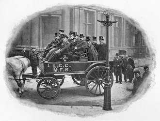London County Council Fire Brigade Committee Starting on an Inspection, c1903