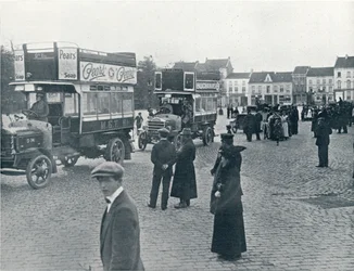 London Buses in Use on the Continent for Transporting British Troops