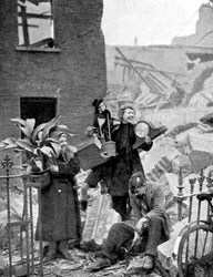 Londoners made homeless by a German air raid during the Blitz, World War II