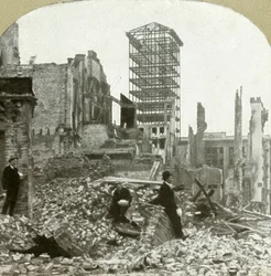 Looking south, corner Sutter and Stockton, 1906