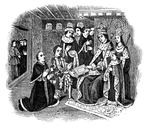 Lord Rivers and Caxton before Edward IV