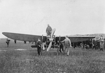 Louis Blériot About to Make the First Successful Flight Across the English Channel