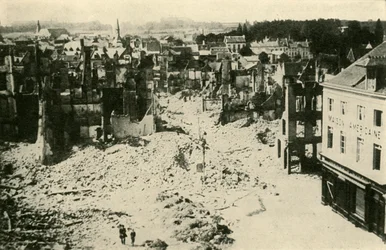 Louvain after the German Bombardment: one portion of the devastated town